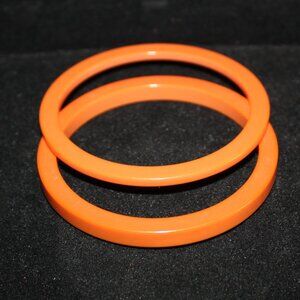 (2) Bakelite Bangle Bracelet Rust Red Pumpkin Apricot VTG from my Grandmas stash